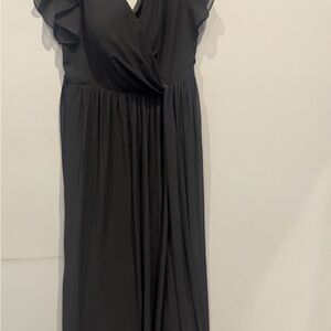 Revelry Black Flutter Sleeve Maxi Dress